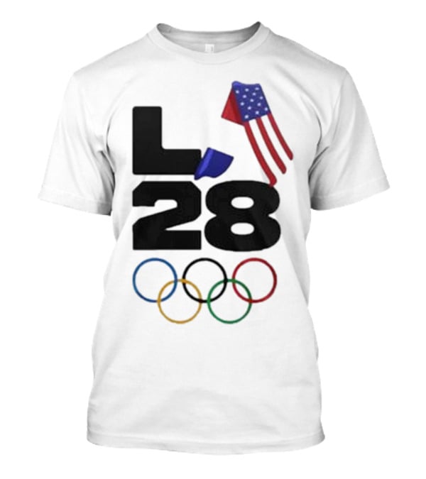 LA 28 Olympics American Flag Rings T-Shirt