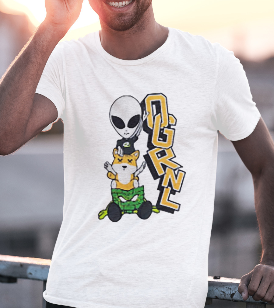 Rich And Lonely Alien With Bear OGRNL X Optic T-Shirt