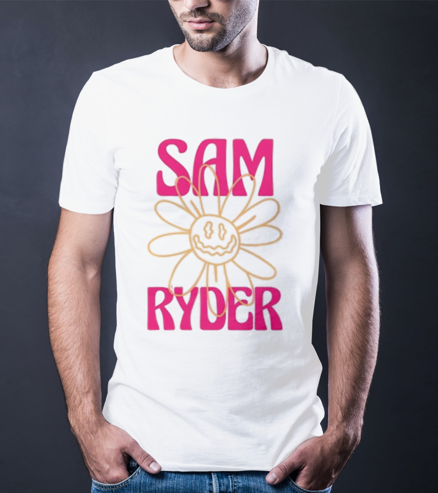 SAM RYDER Daisy Smiley Flower Pink Yellow T-Shirt
