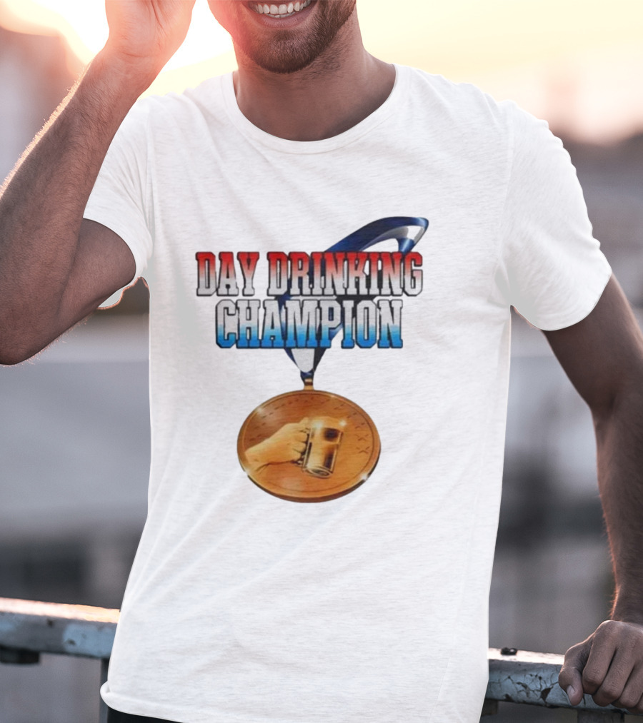 Day Drinking Champion Medal Beer Mug Fun T-Shirt