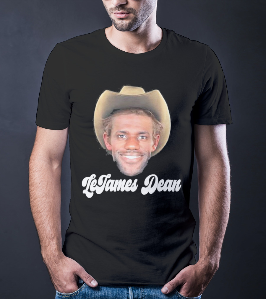 LeJames Dean Funny Ahh Tees Cowboy Hat Face T-Shirt