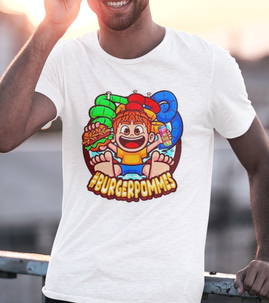 Lukasbs Burgerpommes Wasserpark Kids Fun Graphic With Slides And Snacks T-Shirt