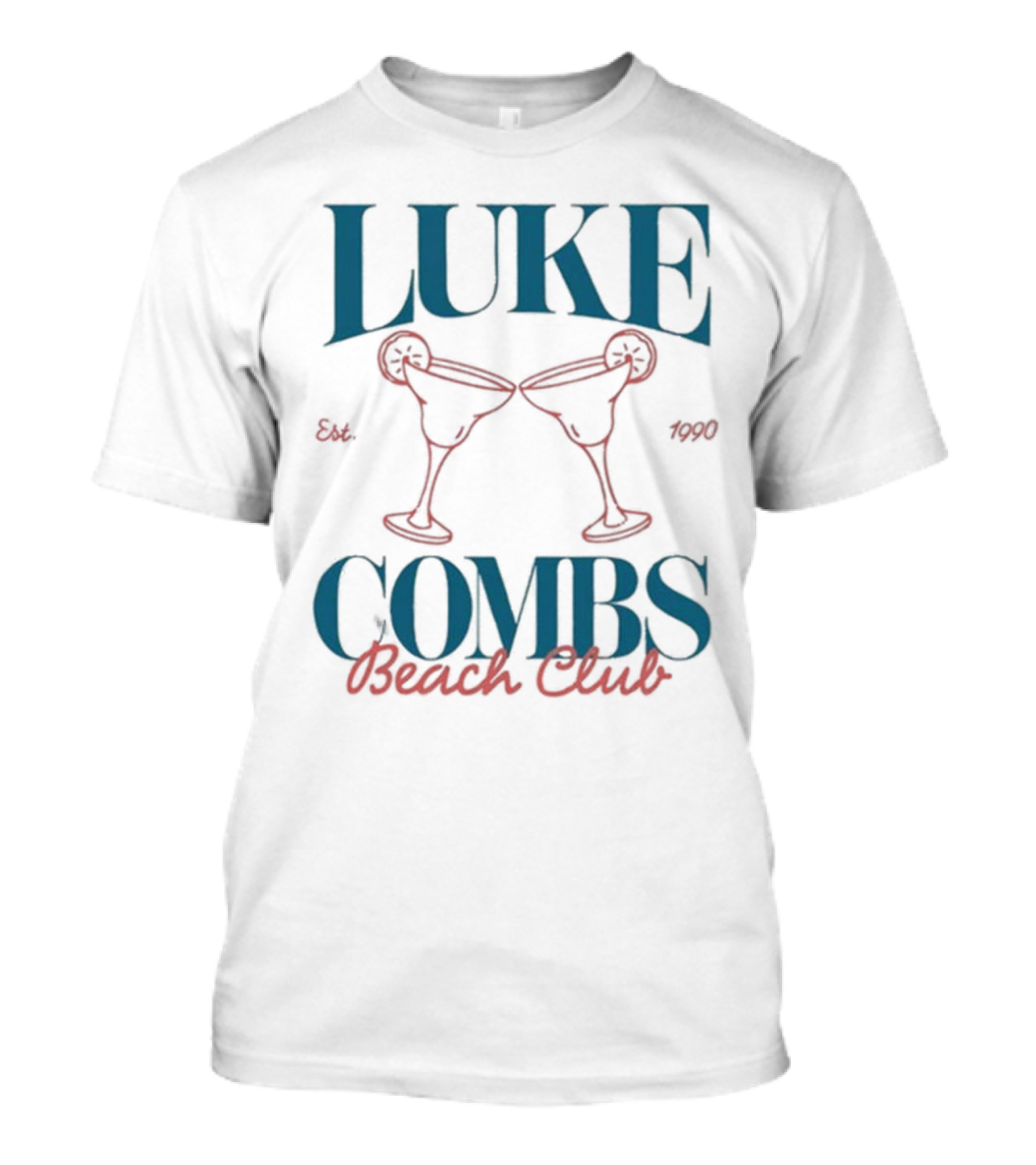 Luke Combs Beach Club Est 1990 Martini Glasses T-Shirt