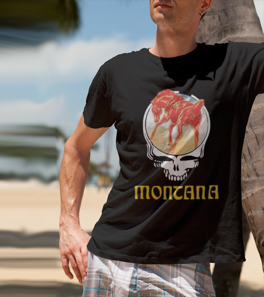 Montana United States Of Dead Horse Skull T-Shirt