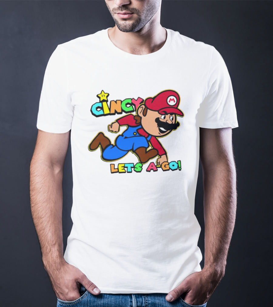 Cincy Let's A-Go Mr Mario Cincinnati T-Shirt