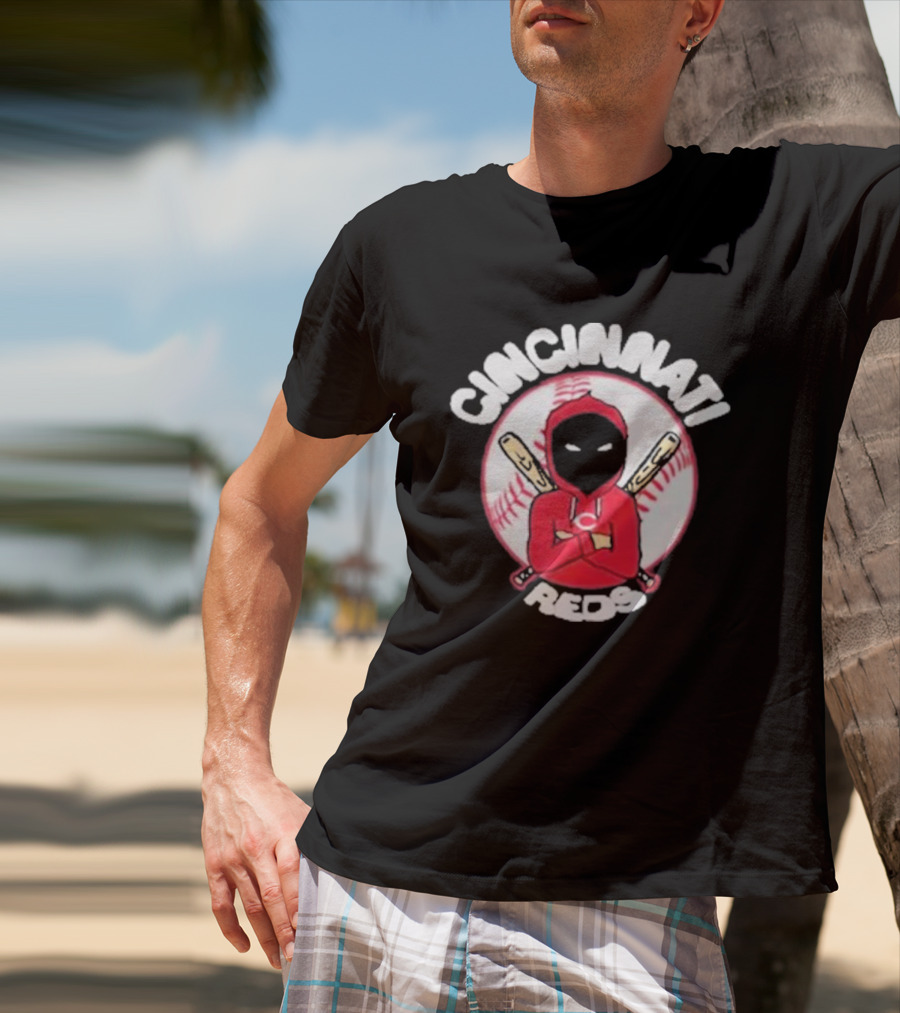 Cincinnati Reds Hoodie Baseball Mask With Crossed Bats T-Shirt