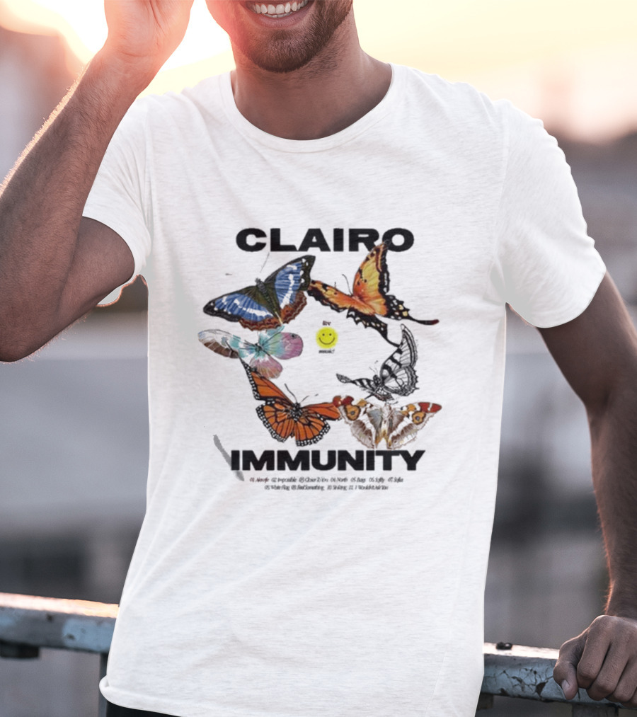 Clairo Immunity Butterfly Smiley T-Shirt