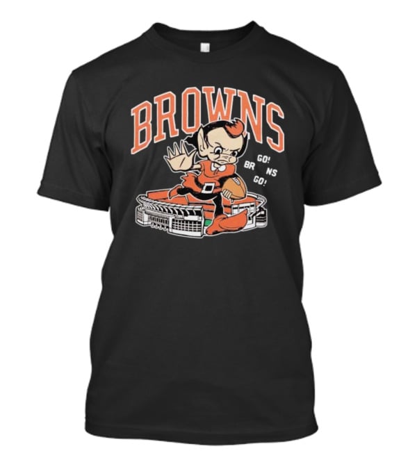 Browns Brownie Stiff Arm Go Go Brns Stadium T-Shirt