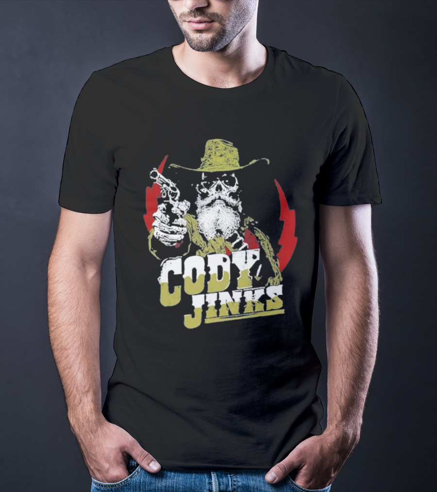 Cody Jinks Cowboy Thunder Lightning Skeleton Gunslinger T-Shirt