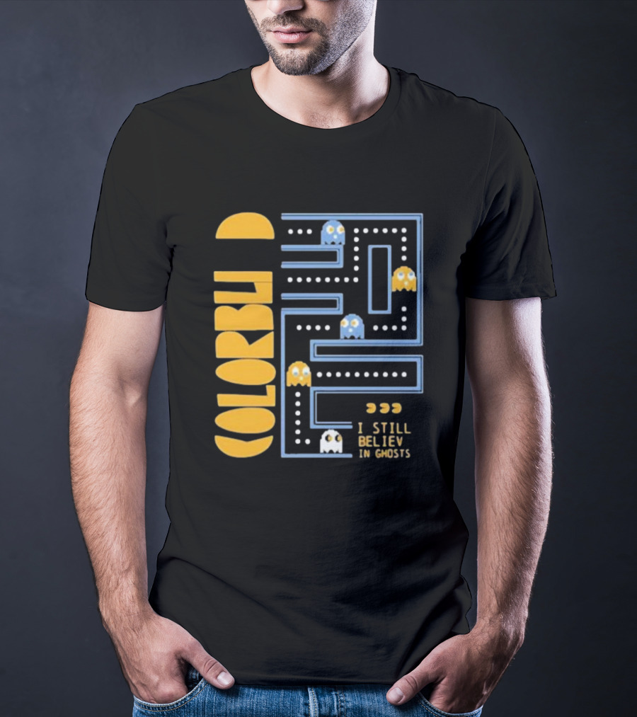 Colorblind I Still Believe In Ghosts Pac-Man Ghosts Maze T-Shirt