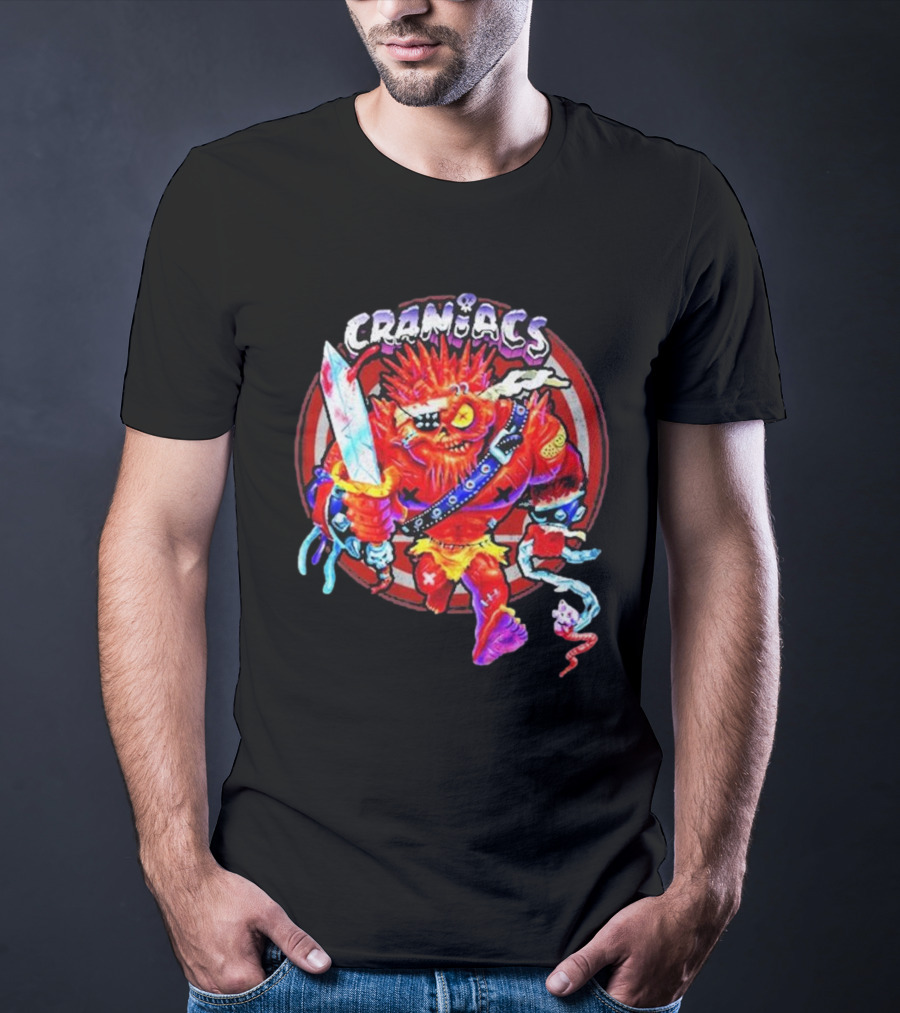 Craniacs Sonny Monster Warrior With Spiked Hair And Eye Patch Holding Sword T-Shirt