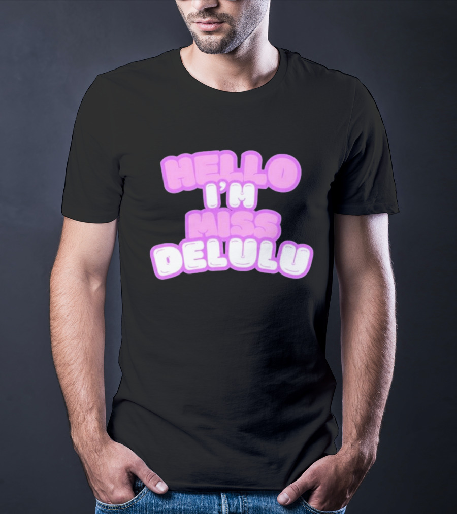Flippa Hello I’m Miss Delulu Pastel Bubble Text T-Shirt