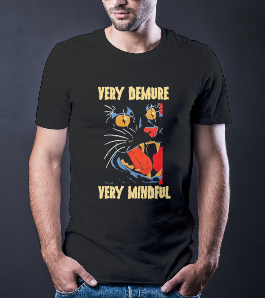 Very Demure Very Mindful Galactic Cat Face T-Shirt