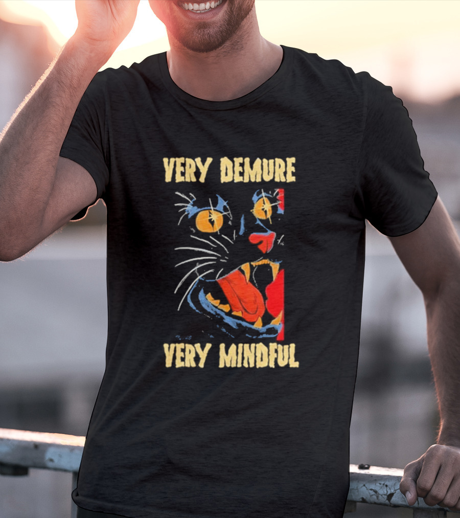 Very Demure Very Mindful Galactic Cat Face T-Shirt