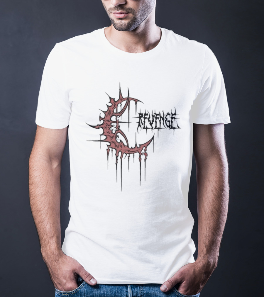 Revenge Crescent Gothic Drip Red Emblem T-Shirt