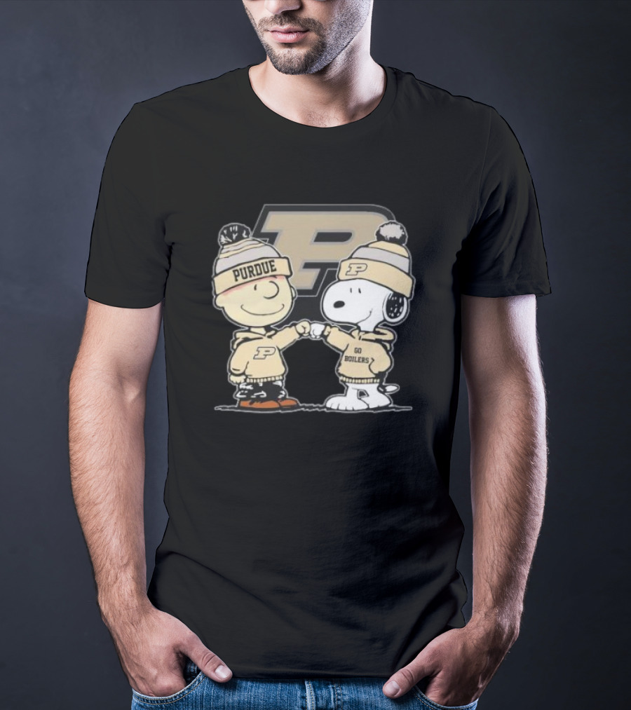 Charlie Brown Snoopy Purdue Boilermakers P Go Boilers T-Shirt
