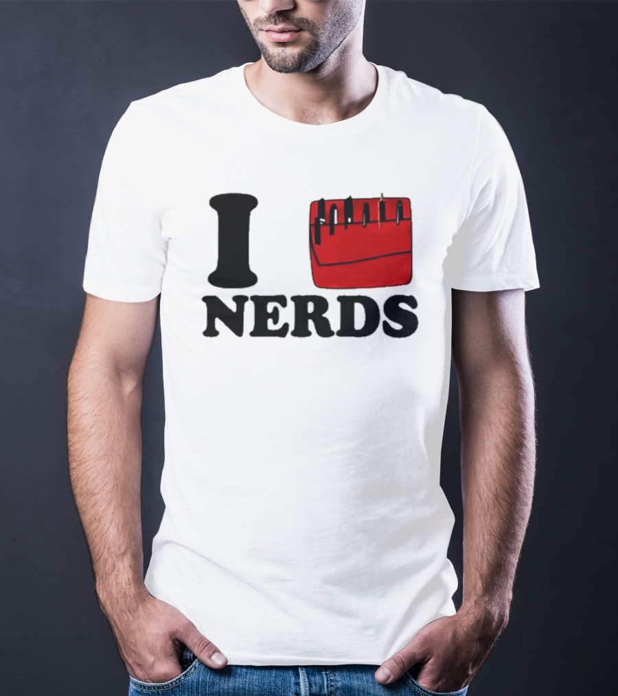 I Love Nerds Red Pocket T-Shirt
