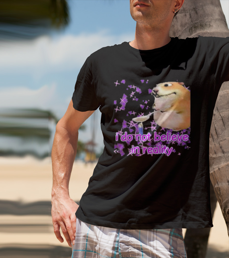 I Do Not Believe In Reality Doge Spoon Purple Stars T-Shirt
