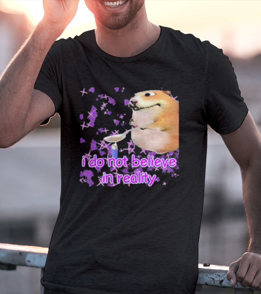 I Do Not Believe In Reality Doge Spoon Purple Stars T-Shirt