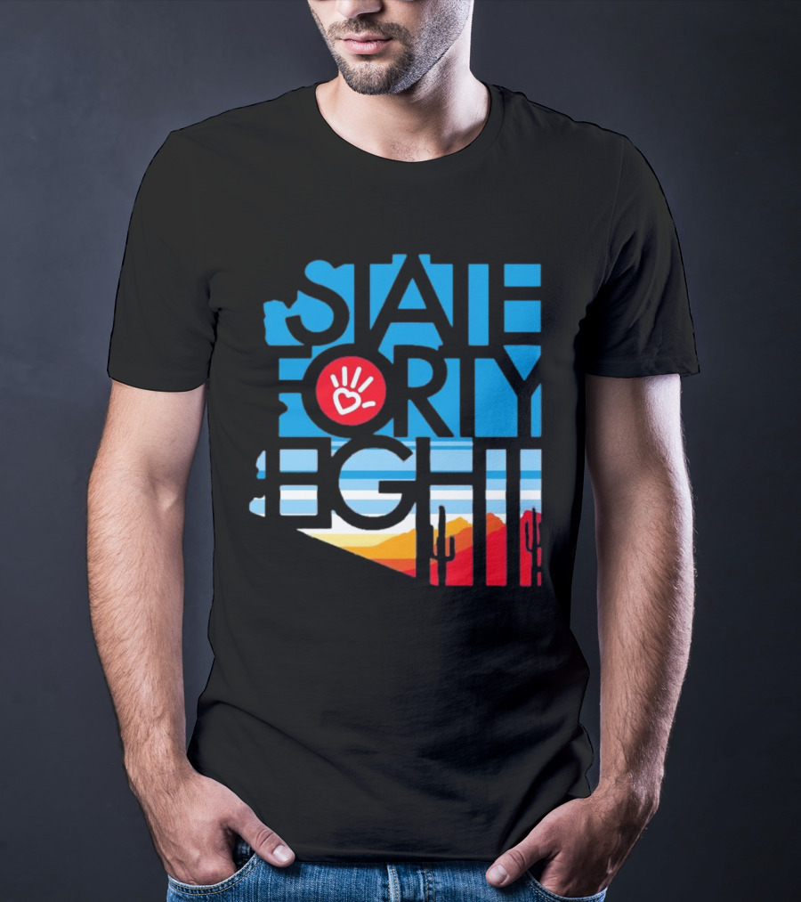 State Forty Eight Love Handprint Desert Sunset T-Shirt
