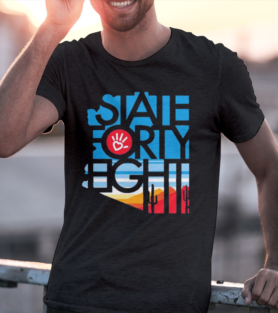 State Forty Eight Love Handprint Desert Sunset T-Shirt