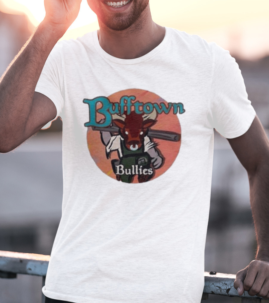 Bufftown Bullies Bull Character Holding Bat T-Shirt