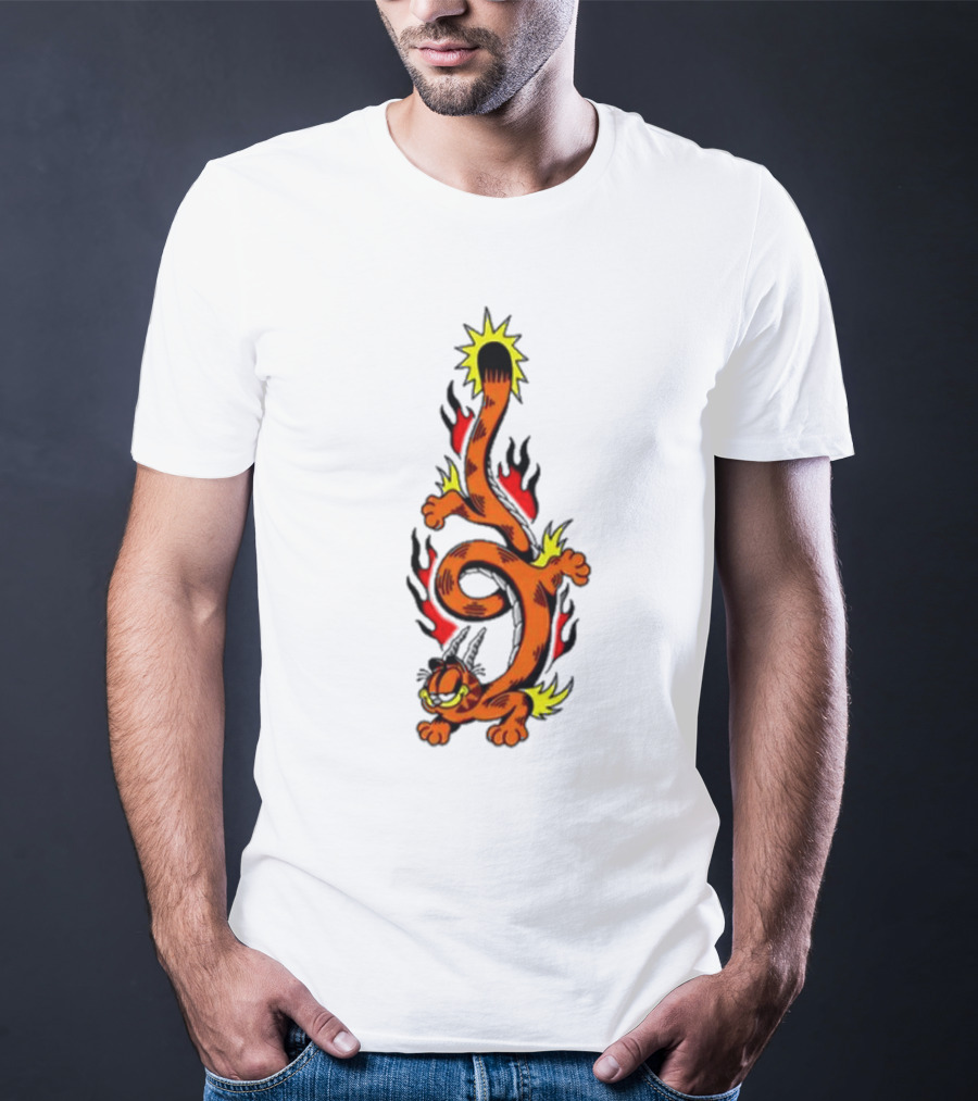 Garfield Transforming Fiery Dragon With Buggy Goods Elements T-Shirt
