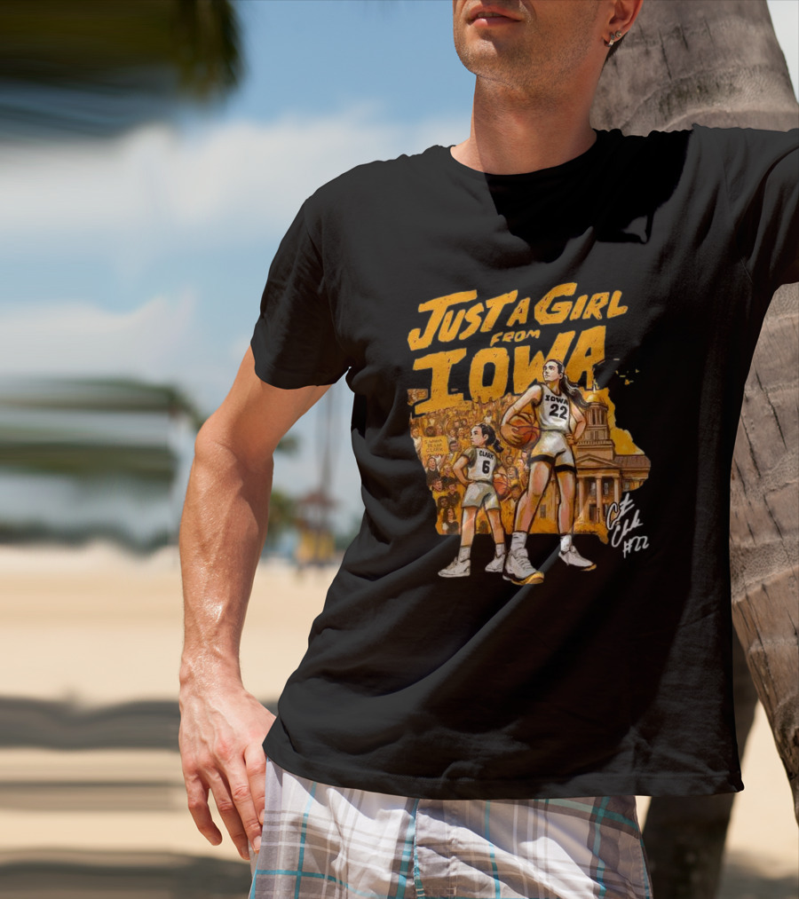 Just A Girl From Iowa Caitlin Clark 22 Play Like A Girl T-Shirt