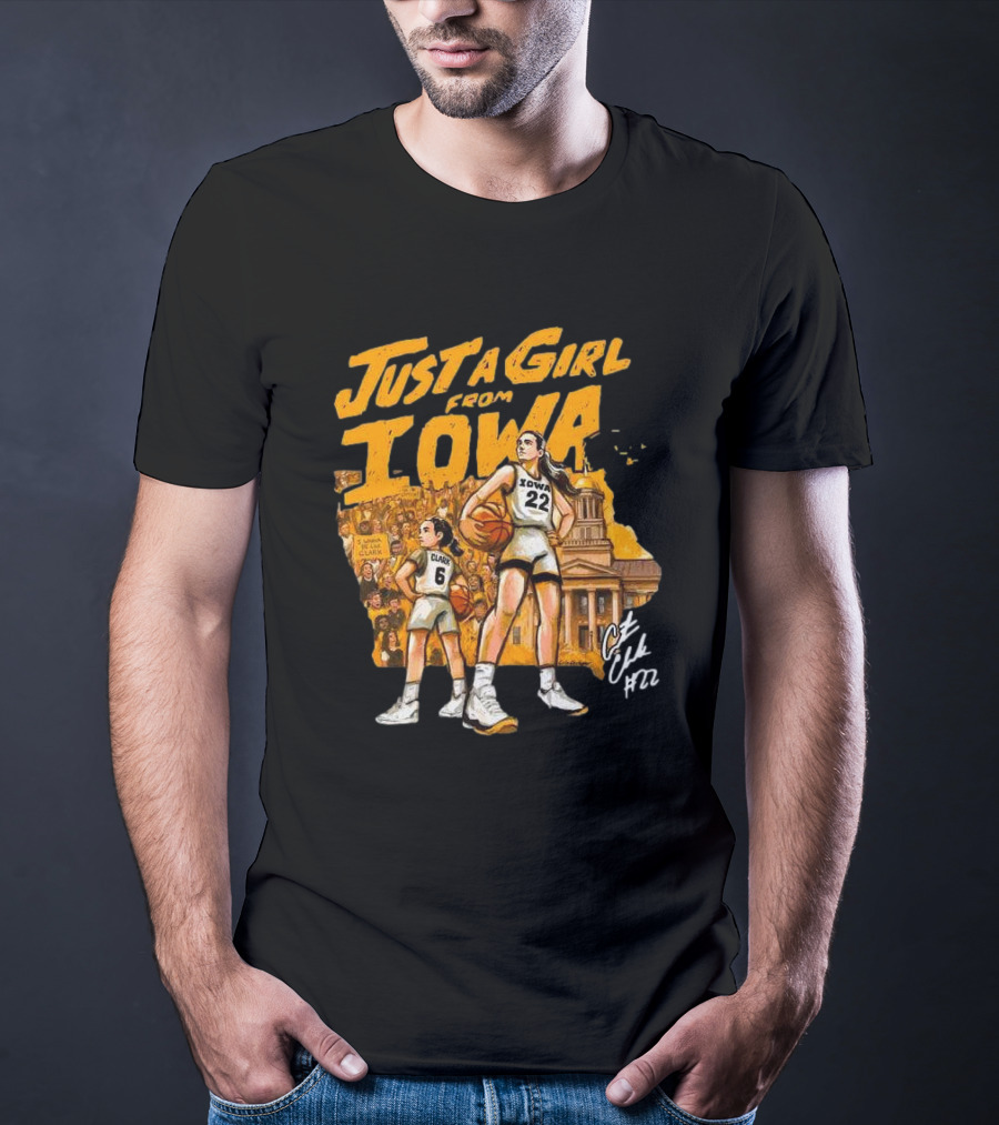 Just A Girl From Iowa Caitlin Clark 22 Play Like A Girl T-Shirt
