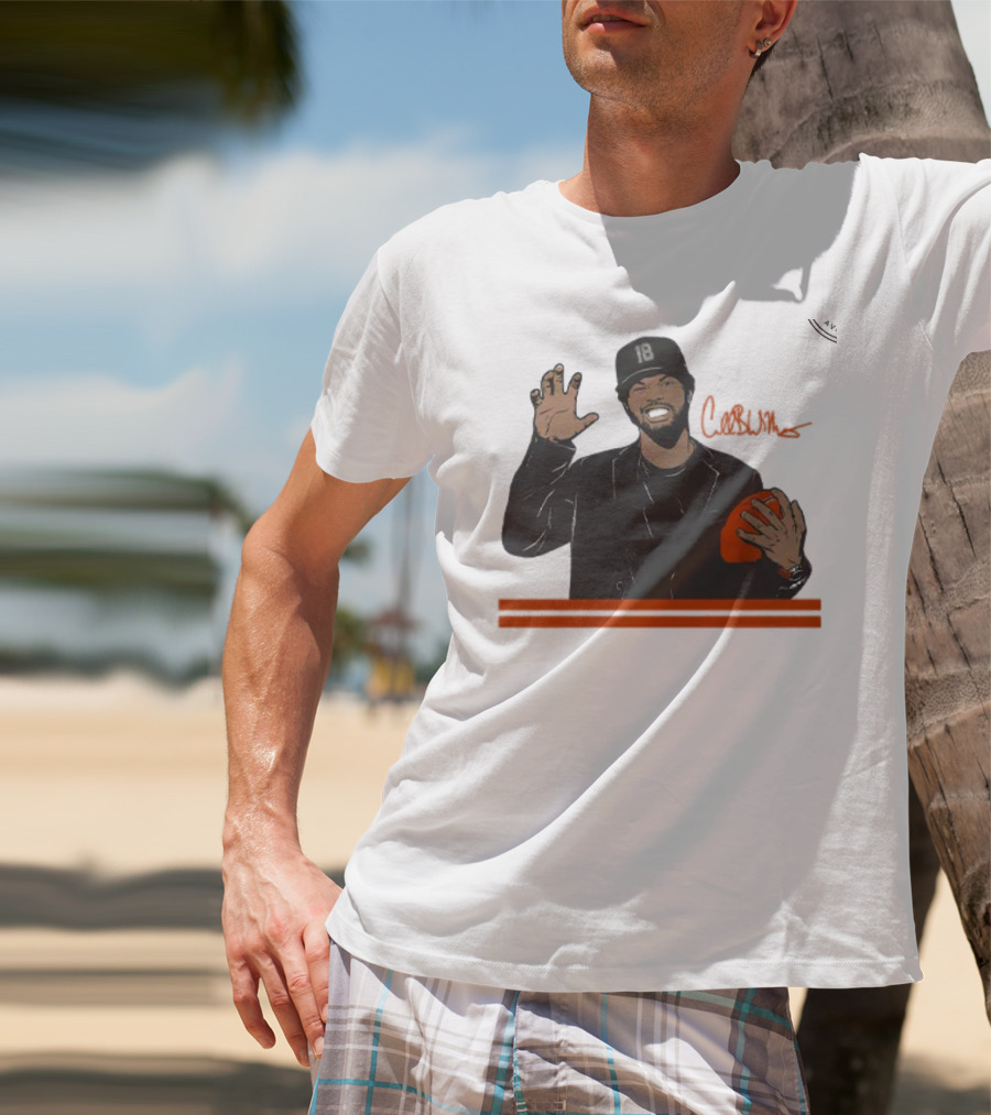 Caleb Williams Claw Pose Signature With Football And Cap Number 18 T-Shirt