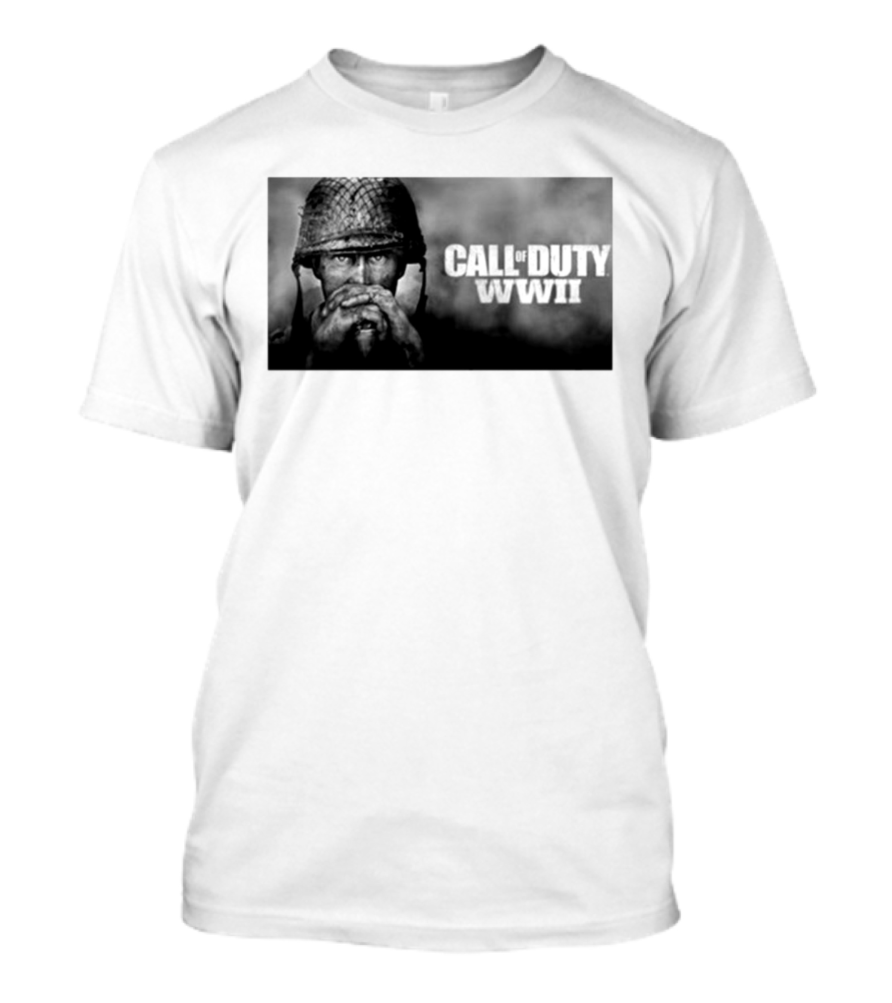 Call Of Duty WWII Soldier Image Black And White T-Shirt