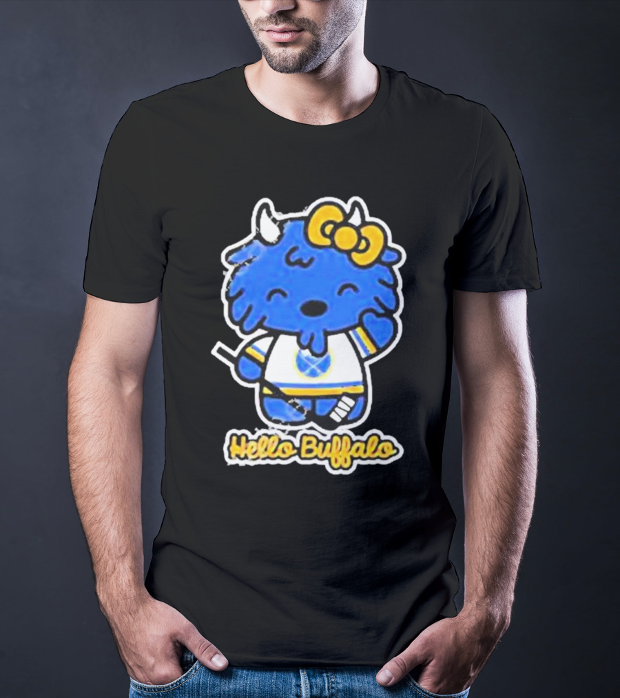 Hello Buffalo Hockey Carl Cordes Buffalo NY Artist T-Shirt