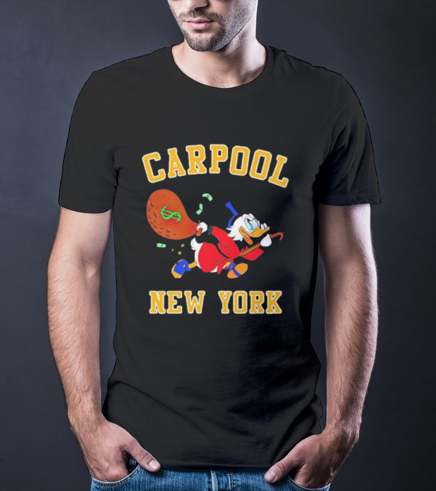 Carpool New York Scrooge McDuck Money Bag T-Shirt