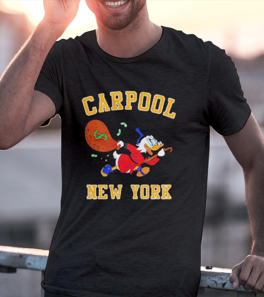 Carpool New York Scrooge McDuck Money Bag T-Shirt