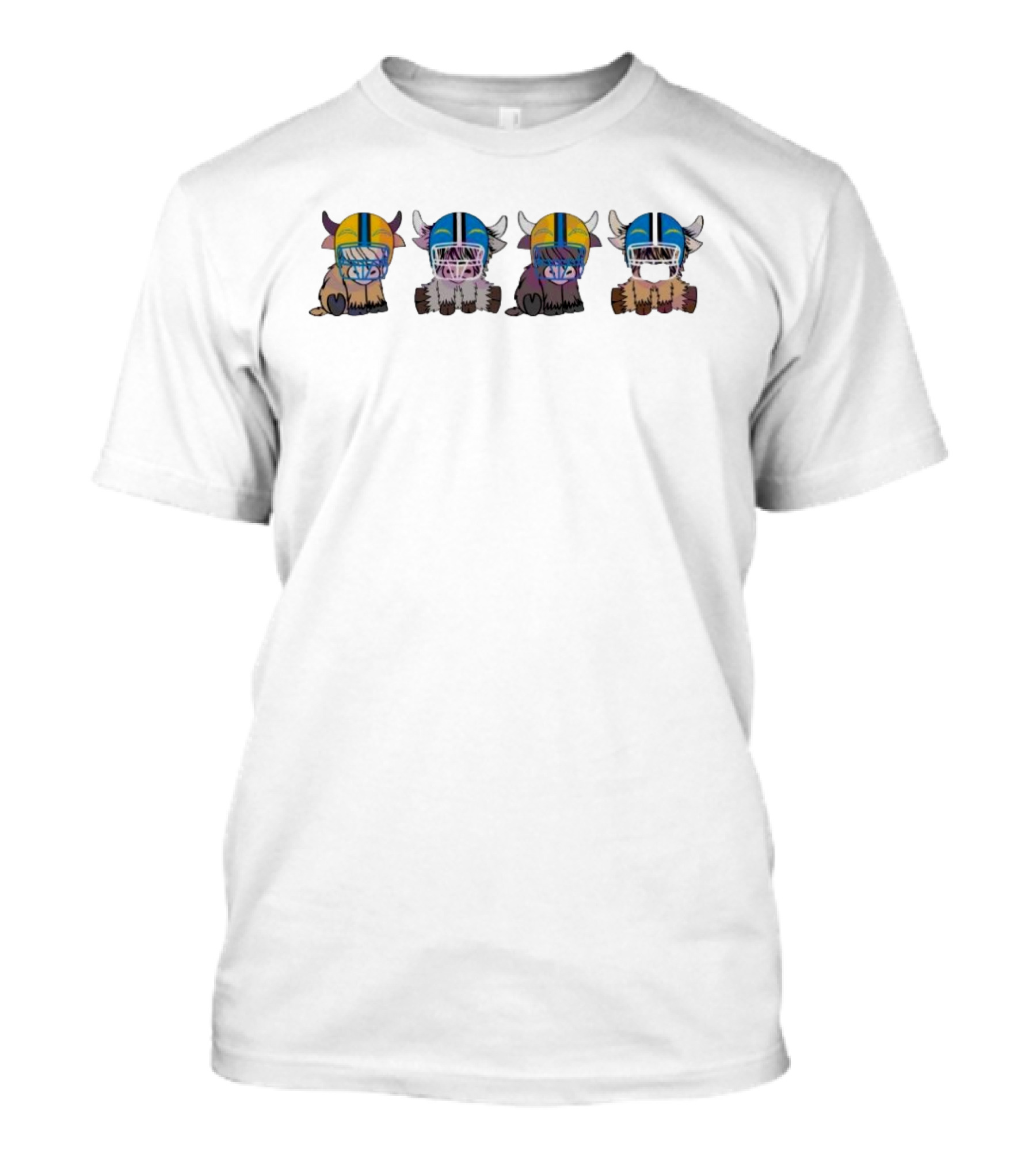 Funny Los Angeles Chargers Buffalo Helmet Creatures T-Shirt