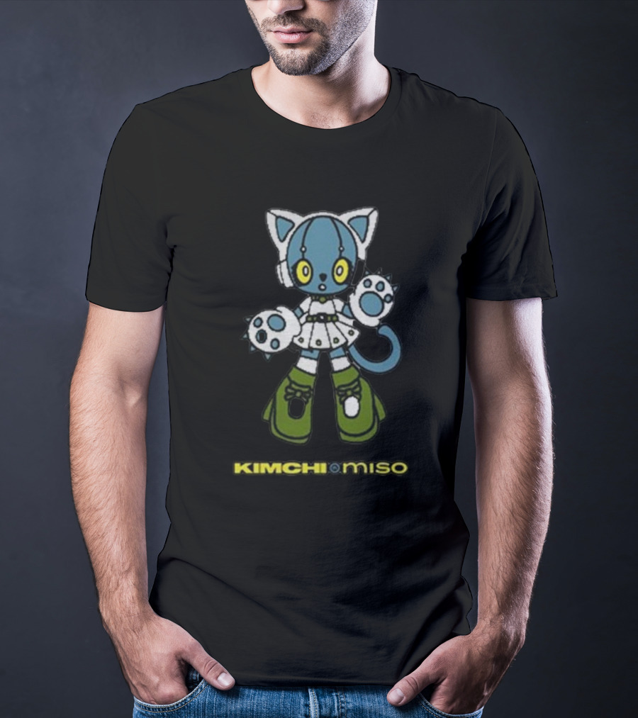 KIMCHI And Miso Futuristic Feline Character T-Shirt