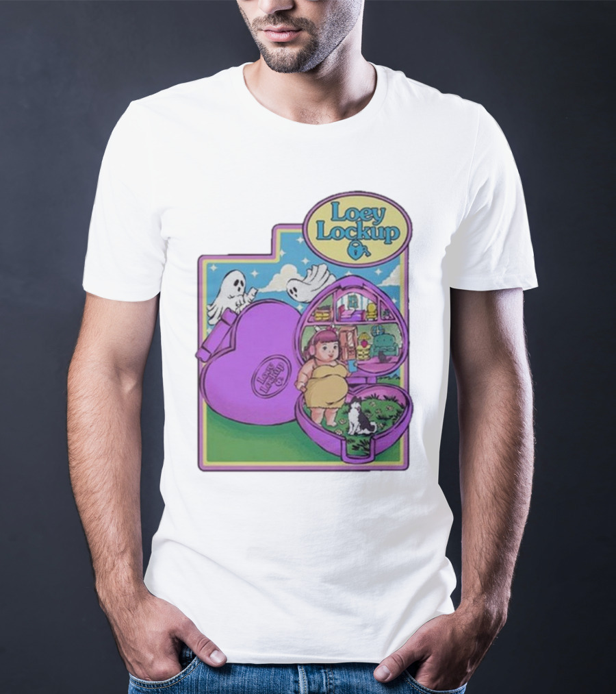 Loey Lane Loey Lockup Heart-Shaped Haunted Toy With Ghosts And Puppy T-Shirt