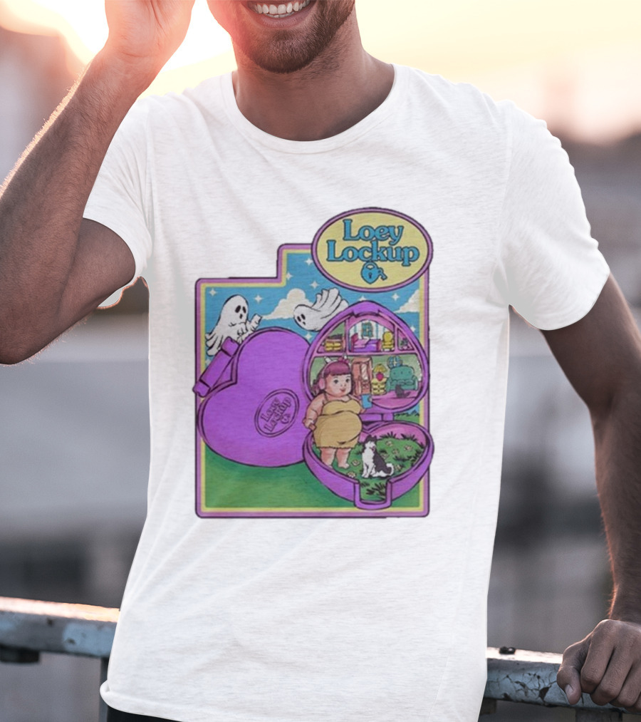 Loey Lane Loey Lockup Heart-Shaped Haunted Toy With Ghosts And Puppy T-Shirt