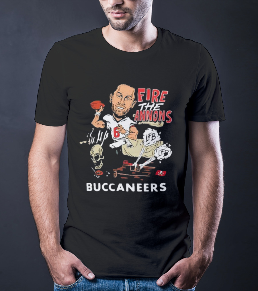 Fire The Cannons Buccaneers NFL Quarterback Caricature T-Shirt