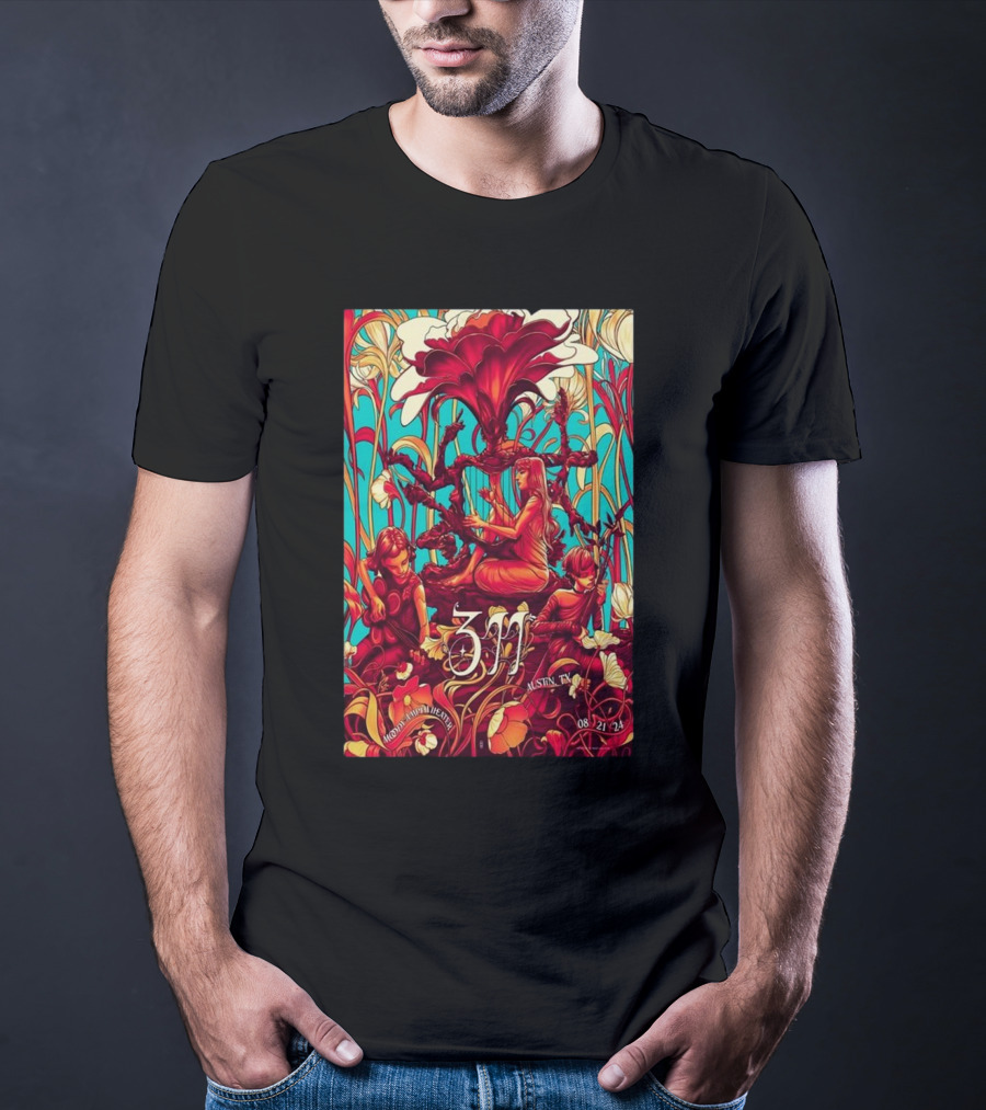 311 Moody Amphitheater Austin TX 08 21 24 Art Nouveau T-Shirt