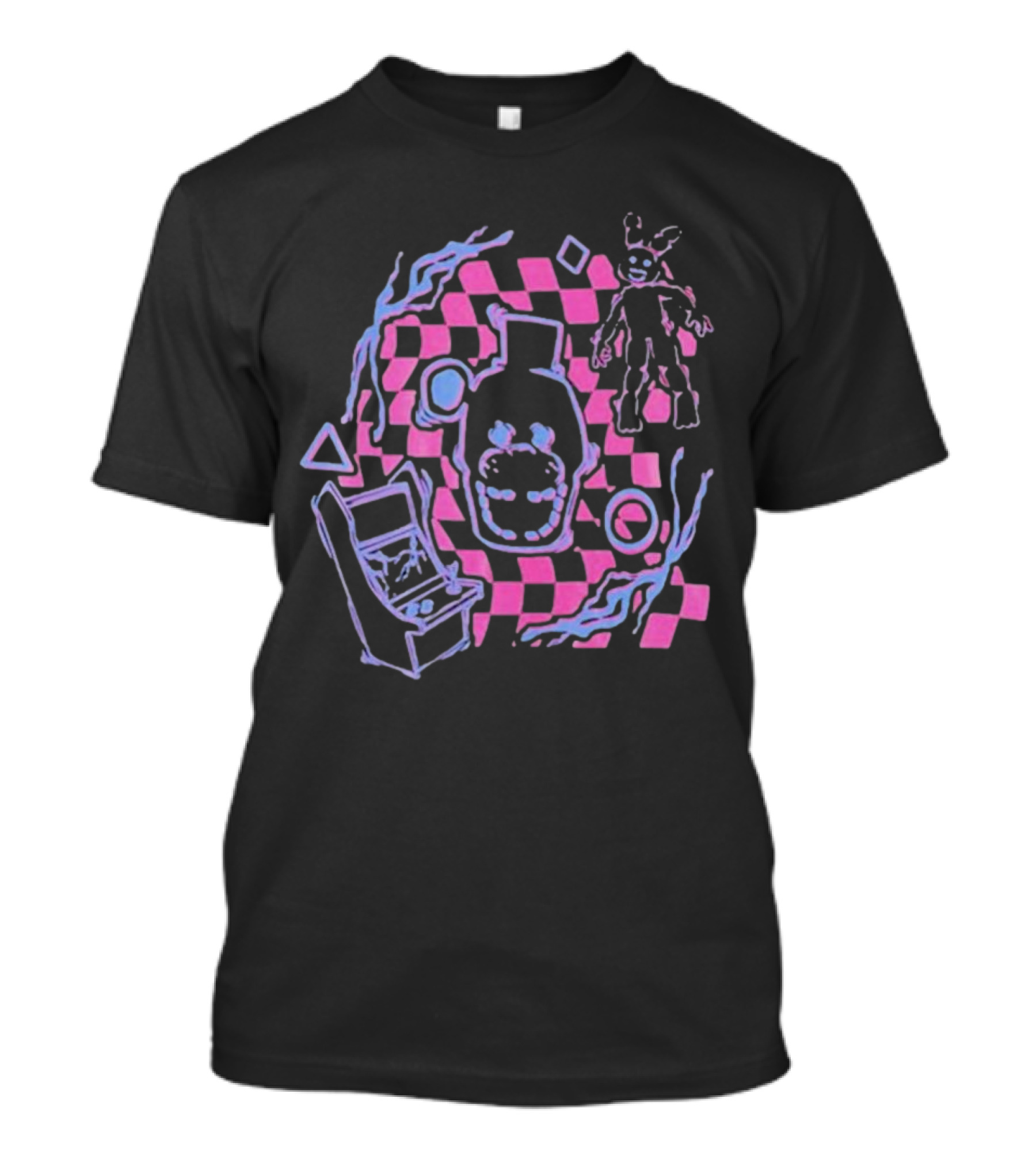 The Shadow Freddy Arcade Nightmare Checkered Phantasm T-Shirt