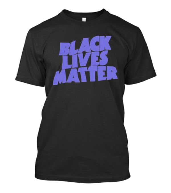 Black Lives Matter Black Tee Simple Blue Text T-Shirt