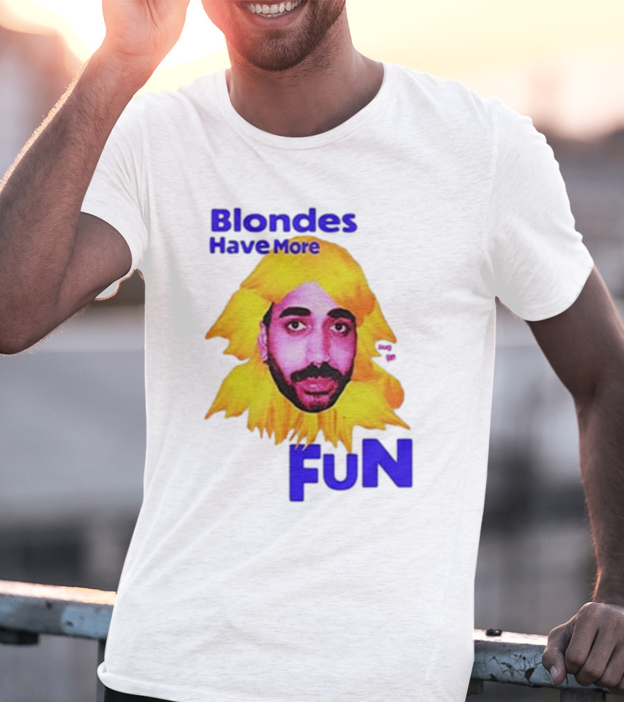 Blondes Have More Fun Face Yellow Hair T-Shirt