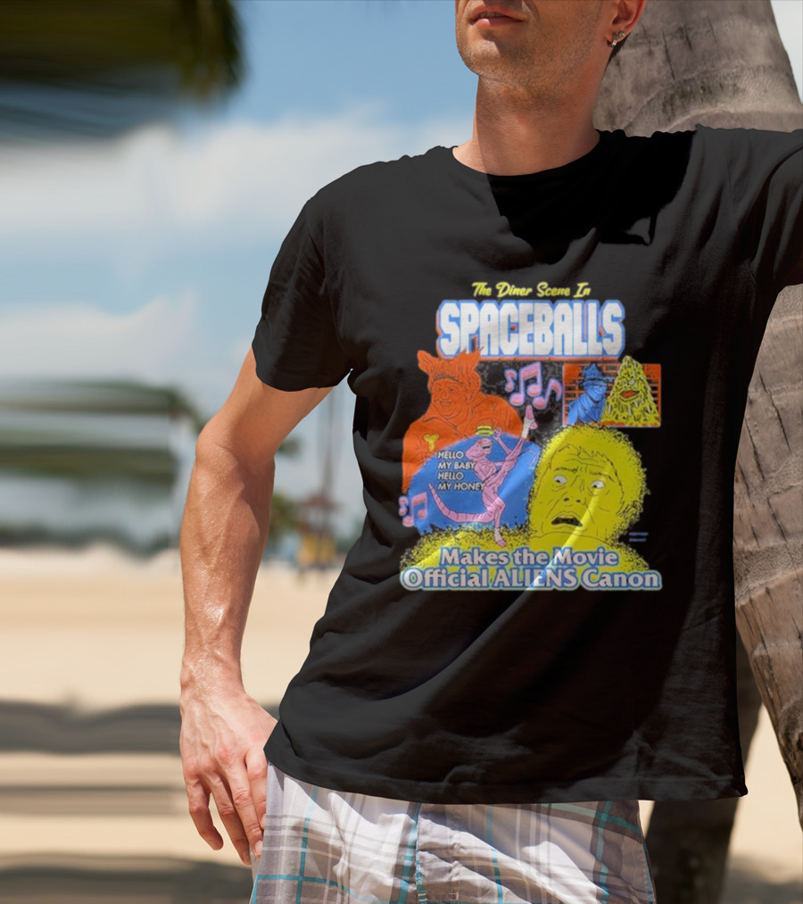 Spaceballs The Diner Scene Makes The Movie Official Aliens Canon T-Shirt