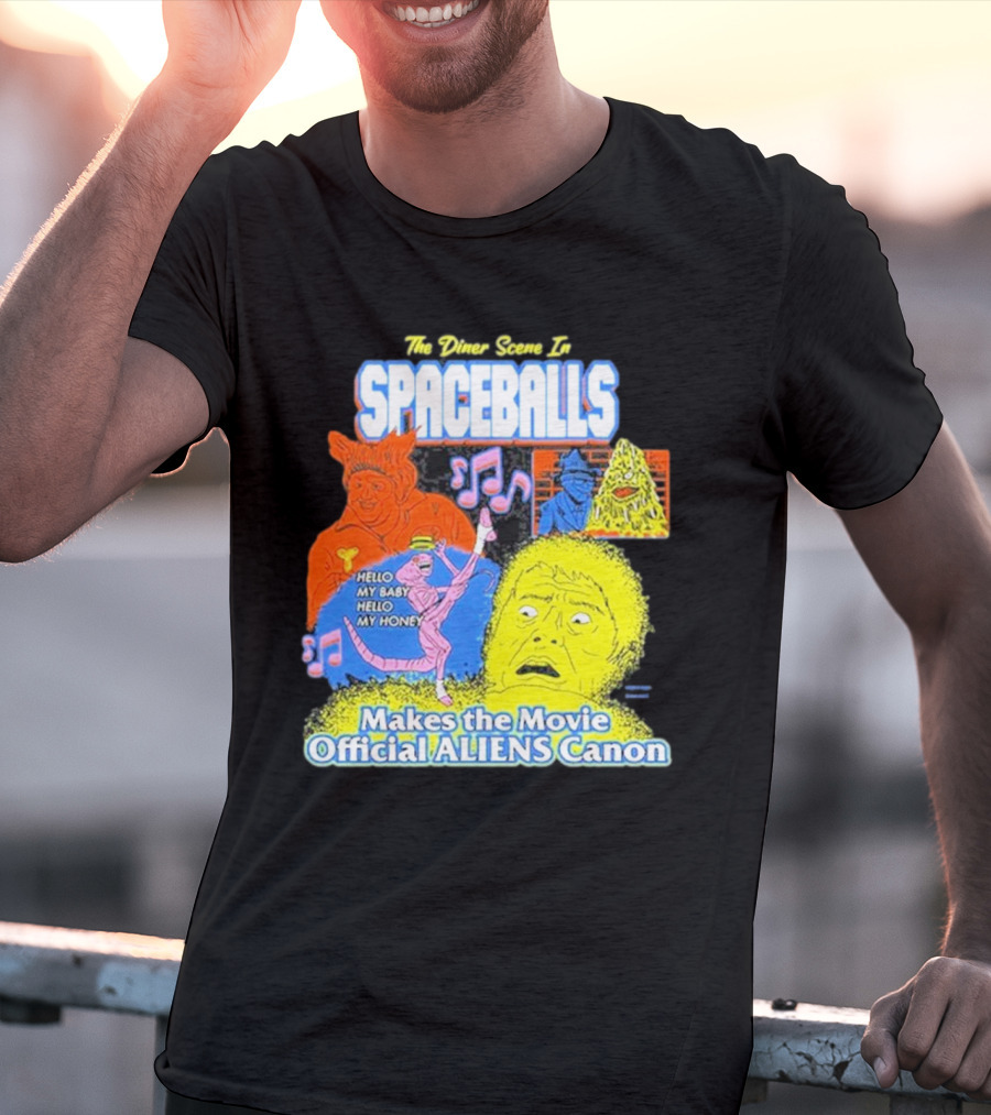 Spaceballs The Diner Scene Makes The Movie Official Aliens Canon T-Shirt
