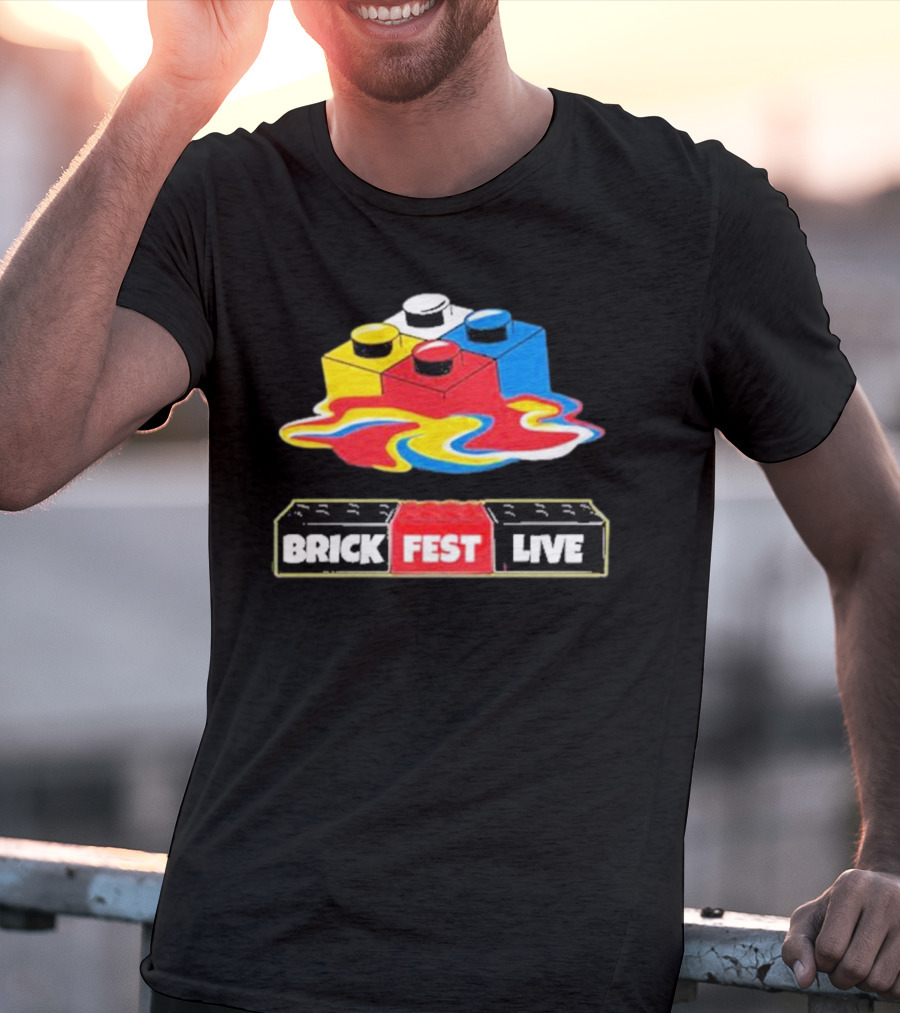 Brick Fest Live Colorful Blocks Event T-Shirt