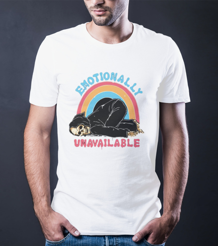 Emotionally Unavailable Skeleton Rainbow T-Shirt