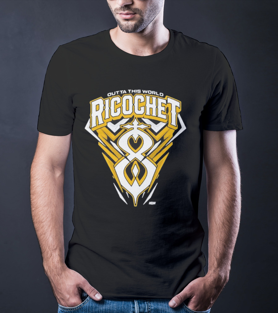 Outta This World Ricochet AEW Logo Yellow Black T-Shirt