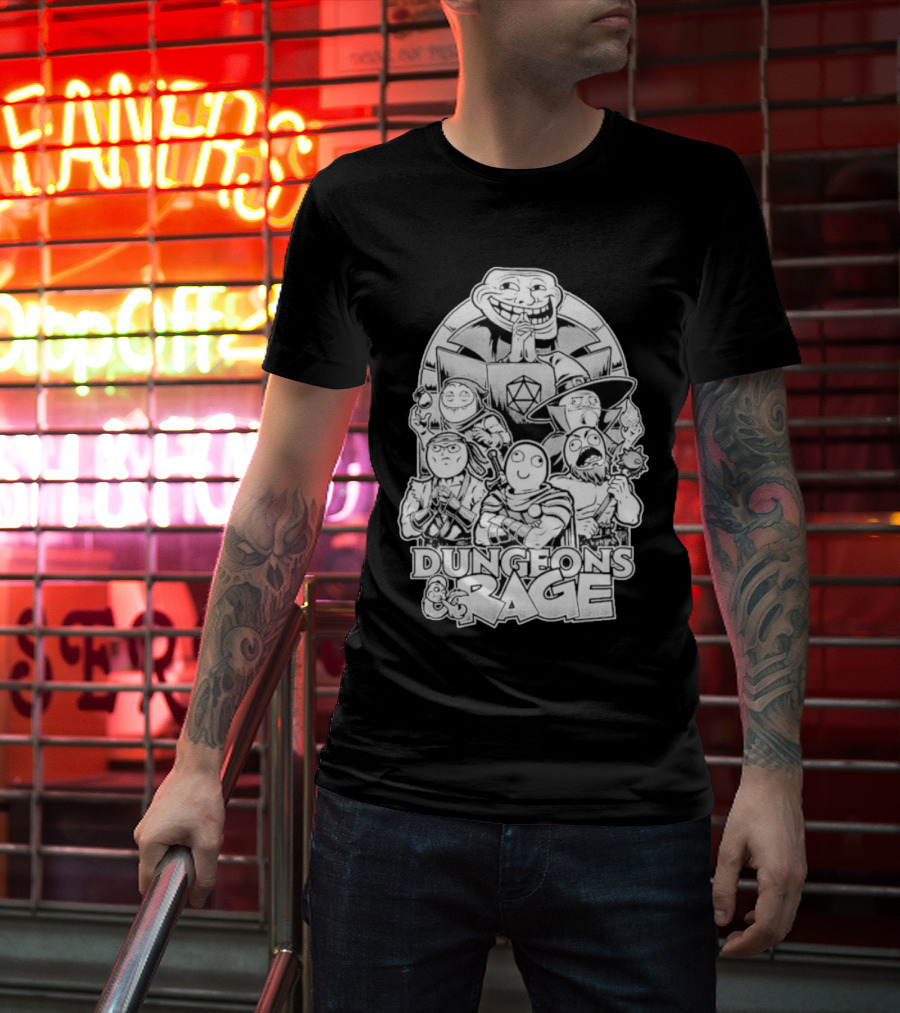 Dungeons And Rage Troll Face Meme Characters T-Shirt