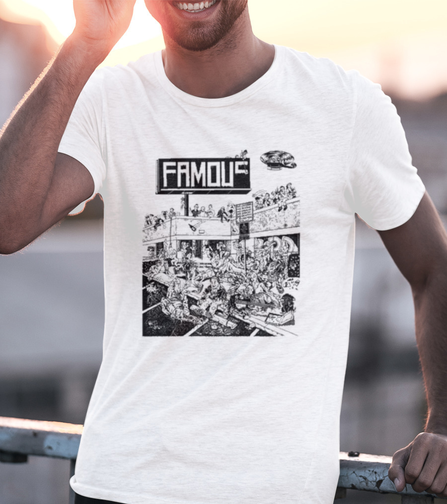 Famous Stars Chaos Scene In Urban Streetscape T-Shirt